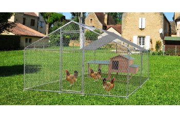 Enclos parc grillagé pour animaux, Acier, 2.00 x 3.00m, 6m²