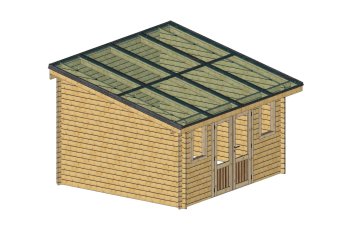 Abri photovoltaïque Lumibois 4kWc, Epicéa massif 42mm, 3.80 x 3.49 m, 13,26 m²