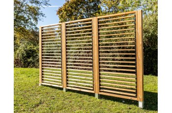 Habrita Panneau brise vue en bois traité - ventelles mobiles - dimensions  100 x H 200 cm