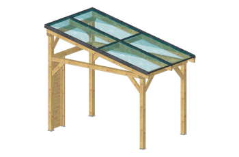 Carport photovoltaïque Wattoit 2kWc, 120 x 120 mm, 3.75 x 2.37 m, 8.89m²