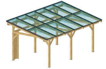 Carport photovoltaïque Wattoit 6kWc, 120 x 120 mm, 3.75 x 6.97m, 26.14m²