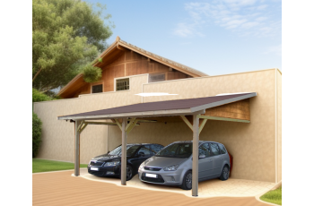 Carport, Epicéa du nord section 120 x 120mm, 3.90 x 5.90m, 28.40m²