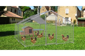 Enclos parc grillagé pour animaux, Acier, 3.00 x 4.00m, 12m²