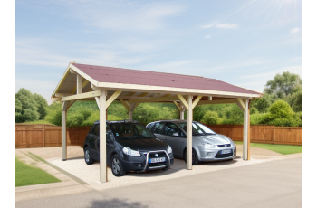 Carport Karpa, Epicéa du nord section 120 x 120mm, 3.90 x 5.90m, 28.40m²